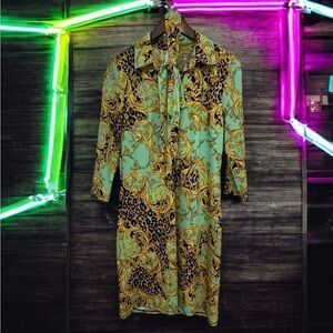 Tacera Green Vintage Style Dress Womens Small